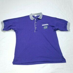 VINTAGE 90s Club Sportswear Polo Mens Large Short Sleeve Purple Made In …